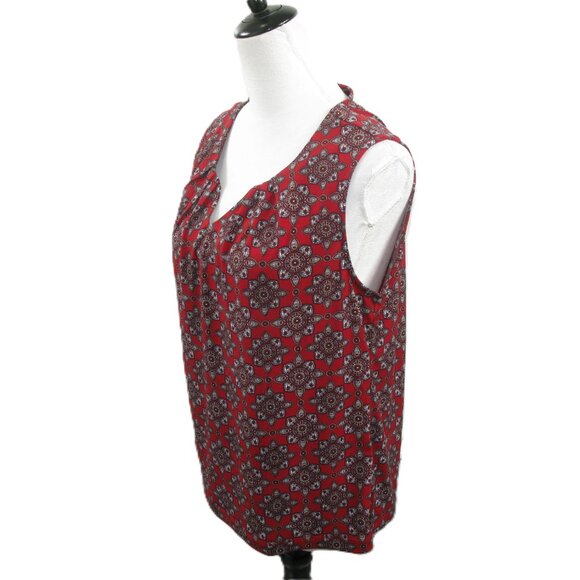 41 Hawthorn Dark Red Paisley Sleeveless Top Size Medium - Picture 3 of 6